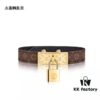 692fccab99f2d84055c896cf Louis Vuitton Original LV Monogram Leather Bracelet ● Calfskin Lining, Unique Design, Retro and Avant-garde Style