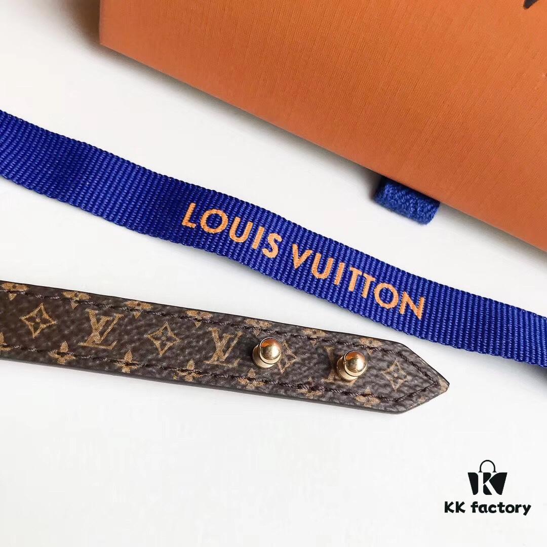 Top-Grade LV Genuine Lambskin Pyramid Bracelet [Happy] Authentic Purchase, Small Size - 18cm Length - Size 17, Adjustable to Size 16 (Classic Monogram), Original Material, Comparable to Boutique Quality, Genuine Lambskin, Hardware Electroplated 18K on 316 Steel