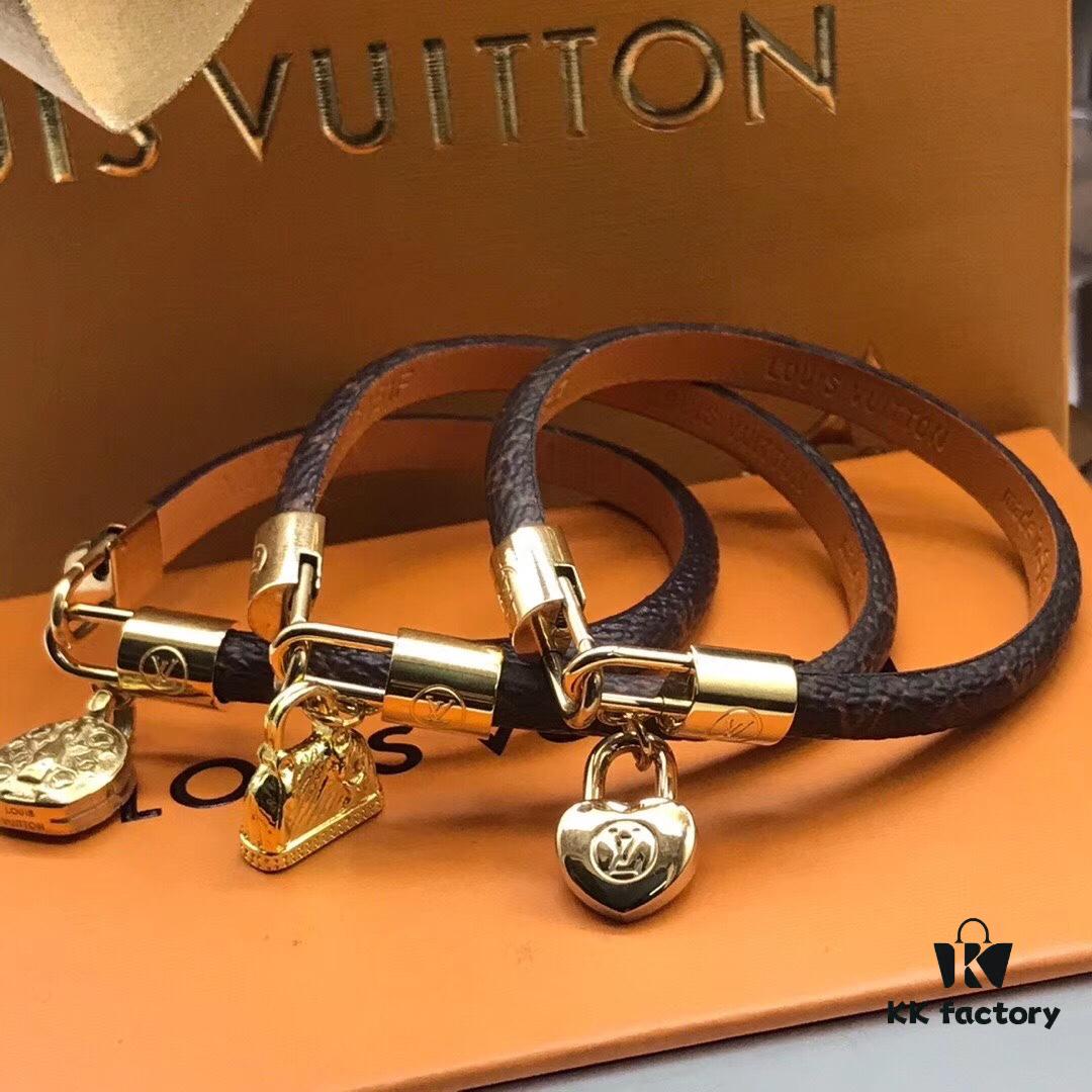 692fccc299f2d84055c896f6 Louis Vuitton LV Monogram Double Leather Strap Bag Bracelet Wristband, Brass Hardware, Calfskin Lining, Vintage and Avant-garde Design, Must-have for Women