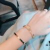 692fccc599f2d84055c896ff Trendy LV Irregular Flower Bracelet in Rose Gold, Thick Gold Plating, Elegant and Stylish, Adjustable Length