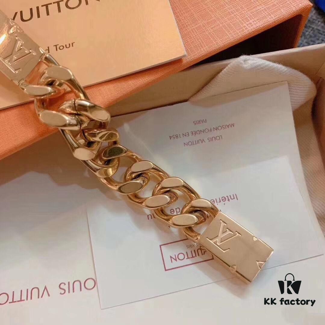 692fccd099f2d84055c89715 LV Limited Edition Bracelet 🔰 MONGRAW Chain Bracelet with Louis Vuitton Studs, Imported 316L Stainless Steel with Vacuum White Gold Plating