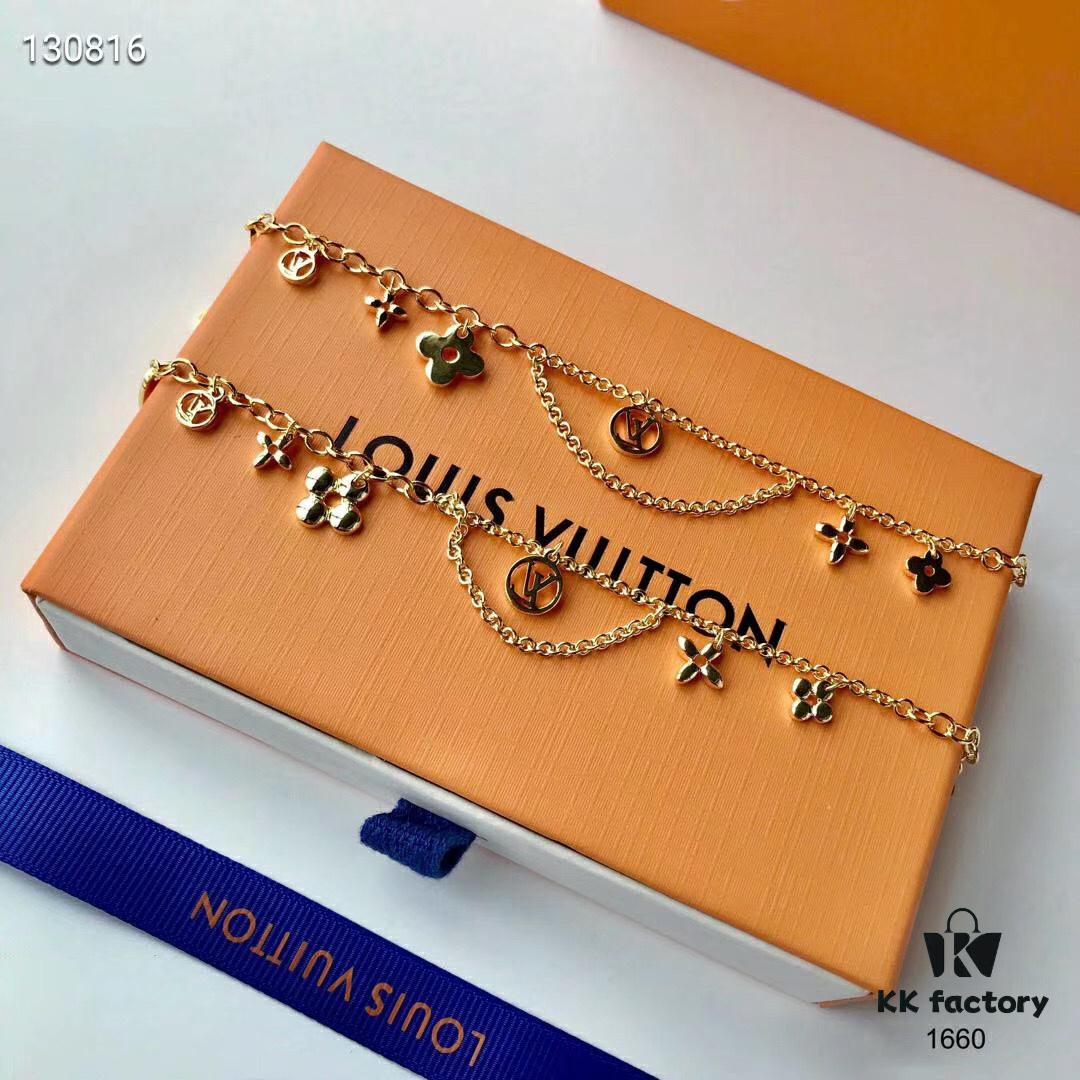 692fccd599f2d84055c89721 Trendy LV Irregular Flower Bracelet in Rose Gold, Thick Gold Plating, Elegant and Stylish, Adjustable Length