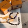 692fccd799f2d84055c89725 LV by Virgil Abloh Monogram Limited Edition Bracelet, Unisex Design, Stainless Steel with Colorful Chain Links and Engraved Logo Detail