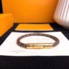 692fccd999f2d84055c8972c Luxury Level LV Monogram Leather Magnetic Clasp Bracelet, Classic Pattern, Imported Genuine Leather with Refined Texture, Engraved Logo