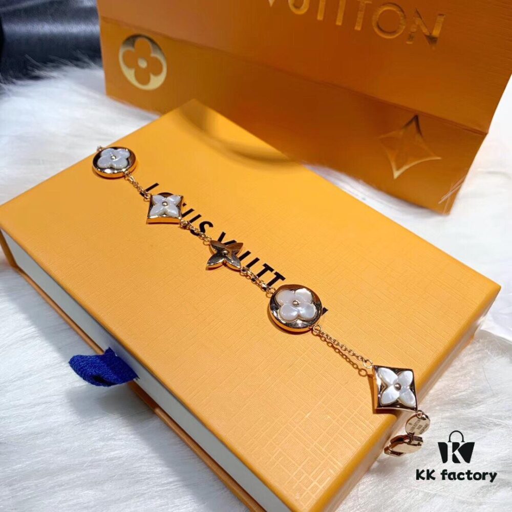 692fcce799f2d84055c8974a New LV Louis Vuitton Braided Bracelet with White Mother-of-Pearl