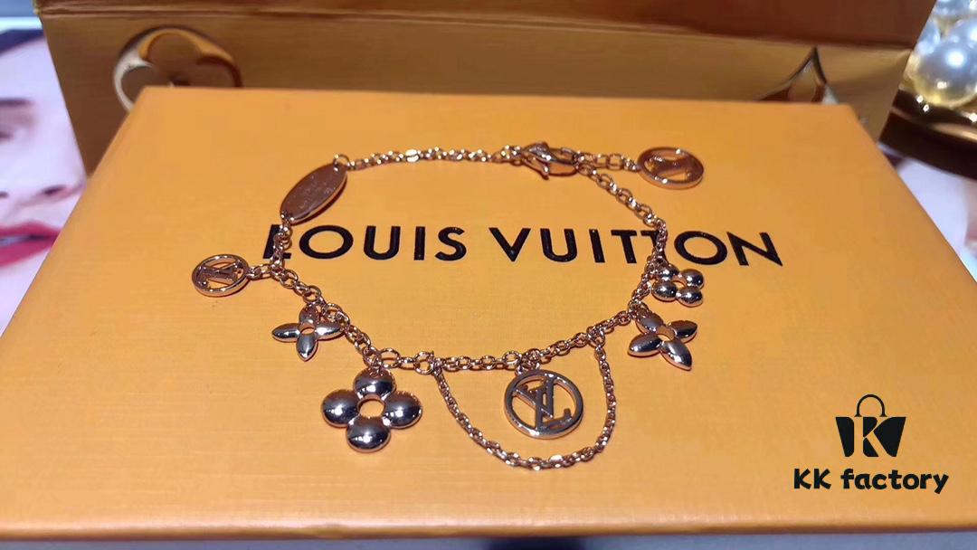 692fccec99f2d84055c89754 Luxury LV Irregular Monogram Bracelet in Rose Gold, Thick Electroplated Elegant Design, Adjustable Length