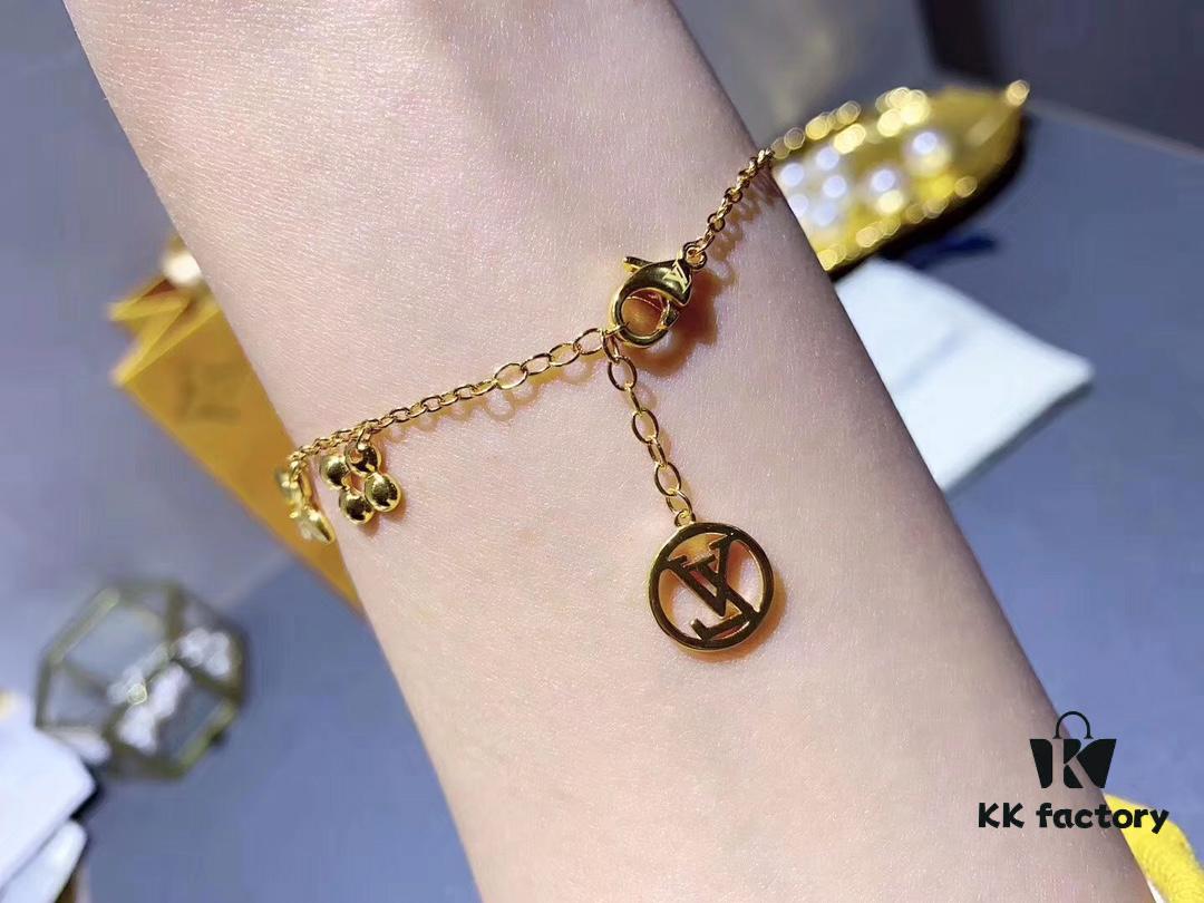 692fccee99f2d84055c89758 Luxury LV Irregular Monogram Bracelet in Rose Gold, Thick Electroplated Elegant Design, Adjustable Length