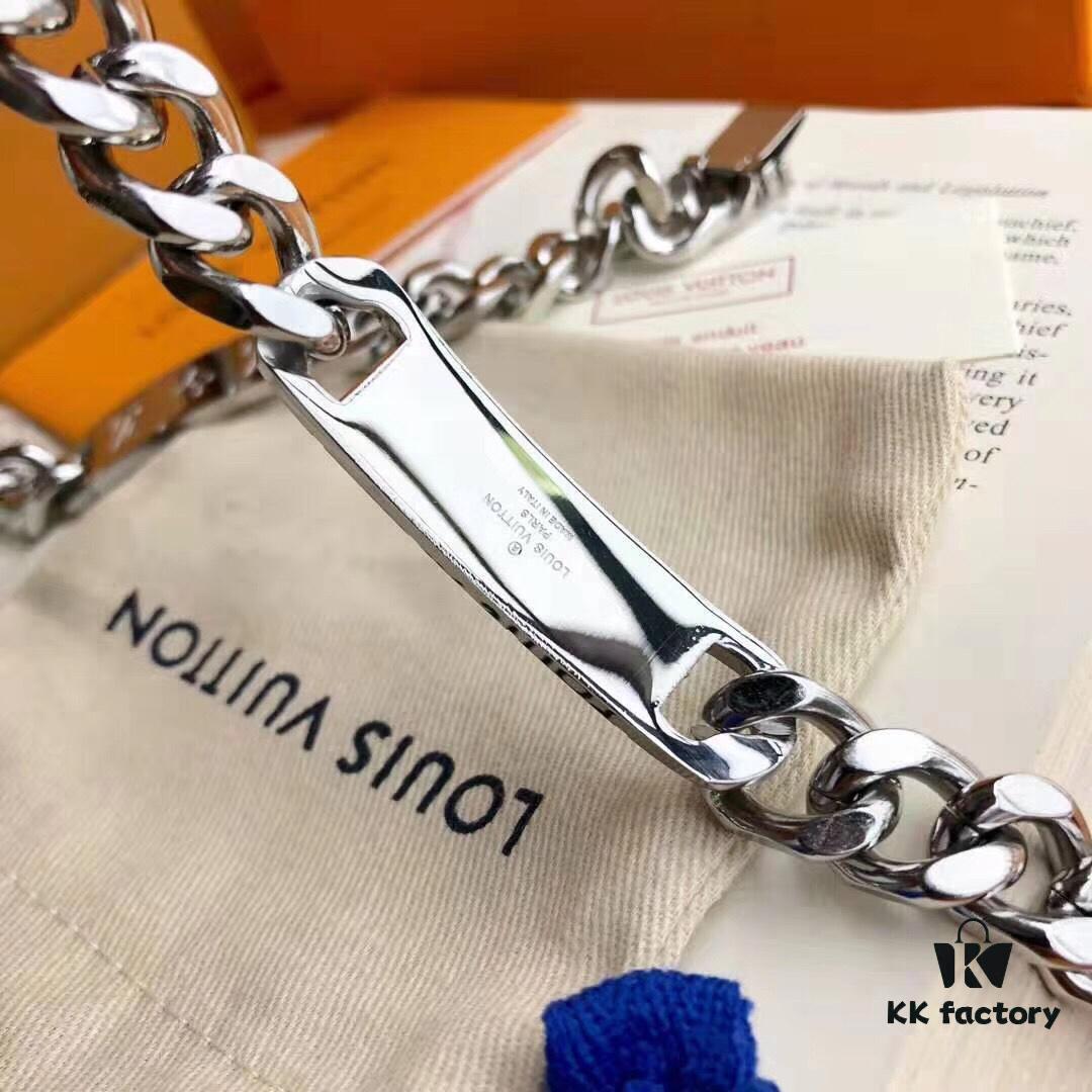 LV Long Plaque Thick Bracelet, Unisex Stylish and Handsome Design, Available in Men's and Women's Sizes