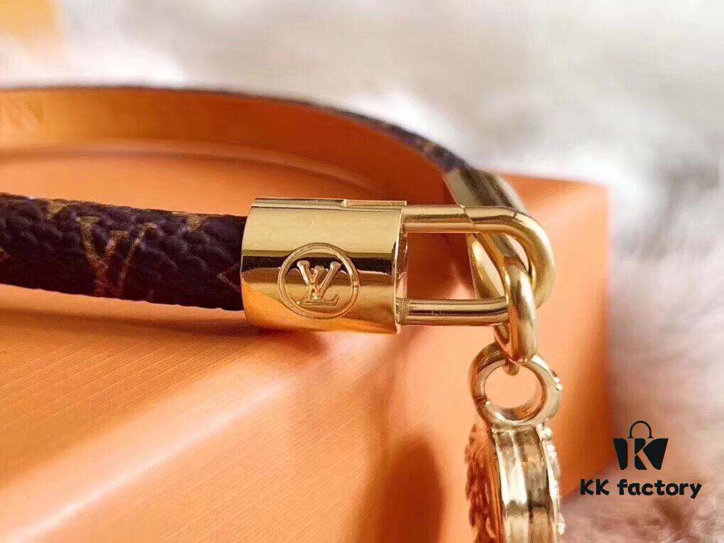 692fcd0499f2d84055c89780 Louis Vuitton LV Double-Layer Monogram Checkered Lock Bracelet