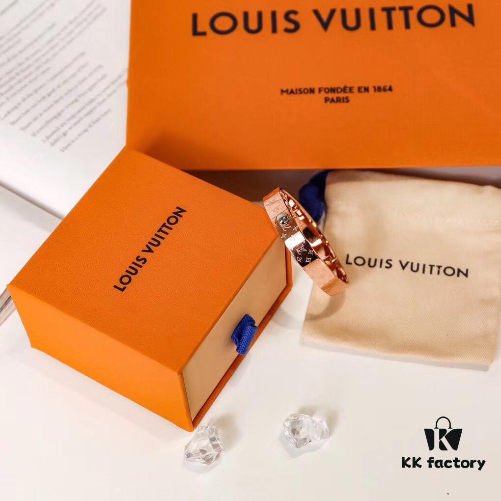 692fcd1099f2d84055c8979b Exclusive In-Stock! LV NANOGram Bracelet with Classic Monogram Pattern, Wide Cuff Design with Louis Vuitton Rivets, Elegant and Unique, Perfect for Daily Wear