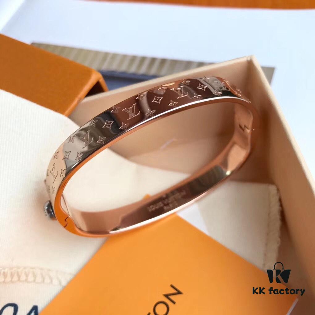 692fcd1399f2d84055c8979f Exclusive In-Stock! LV NANOGram Bracelet with Classic Monogram Pattern, Wide Cuff Design with Louis Vuitton Rivets, Elegant and Unique, Perfect for Daily Wear