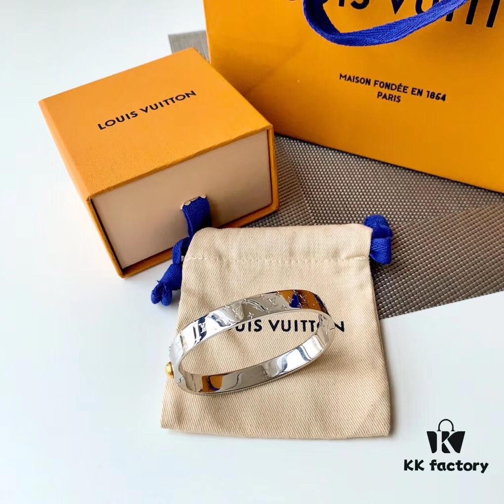 692fcd1399f2d84055c897a4 Exclusive In-Stock! LV NANOGram Bracelet with Classic Monogram Pattern, Wide Cuff Design with Louis Vuitton Rivets, Elegant and Unique, Perfect for Daily Wear