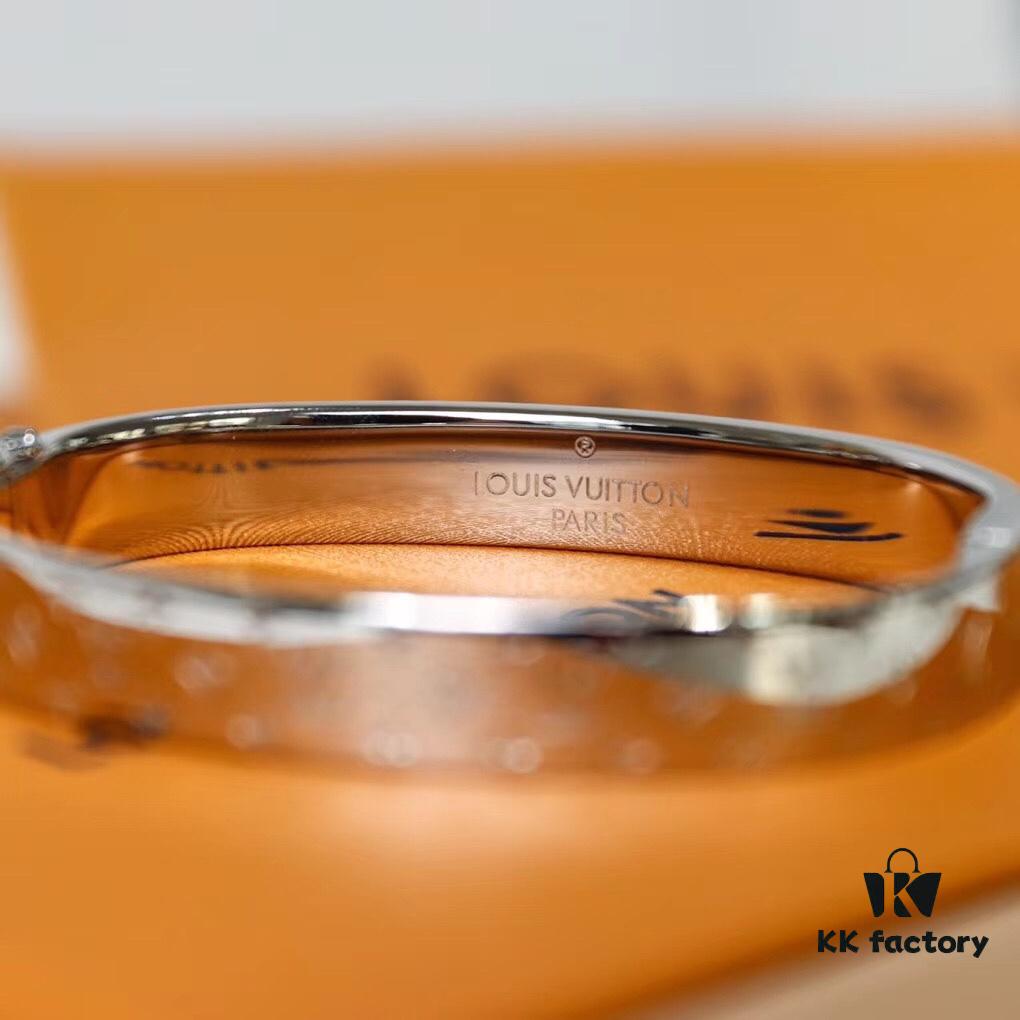 692fcd1799f2d84055c897a9 Exclusive In-Stock! LV NANOGram Bracelet with Classic Monogram Pattern, Wide Cuff Design with Louis Vuitton Rivets, Elegant and Unique, Perfect for Daily Wear