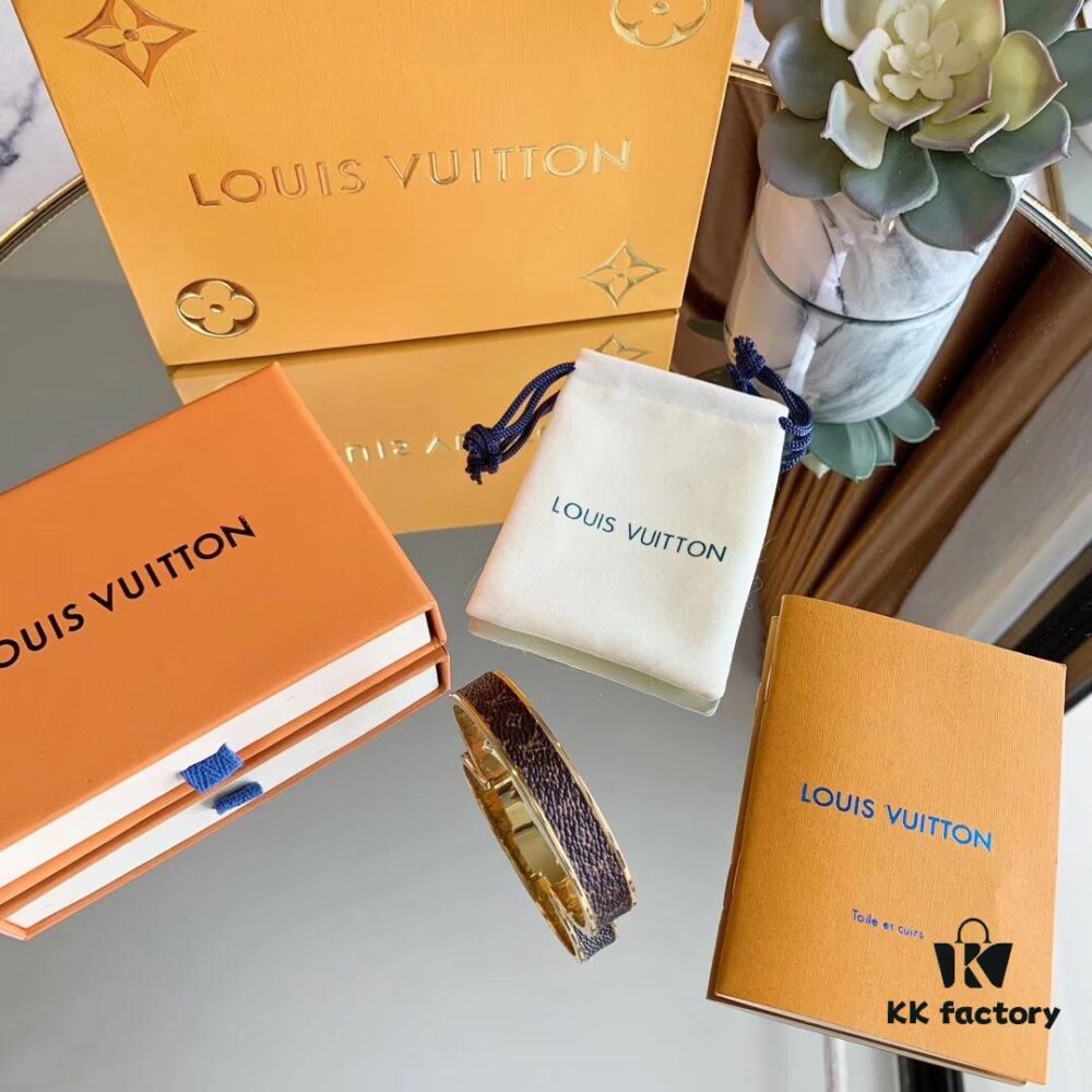 LV New Arrival Classic Monogram Leather Cuff Bracelet