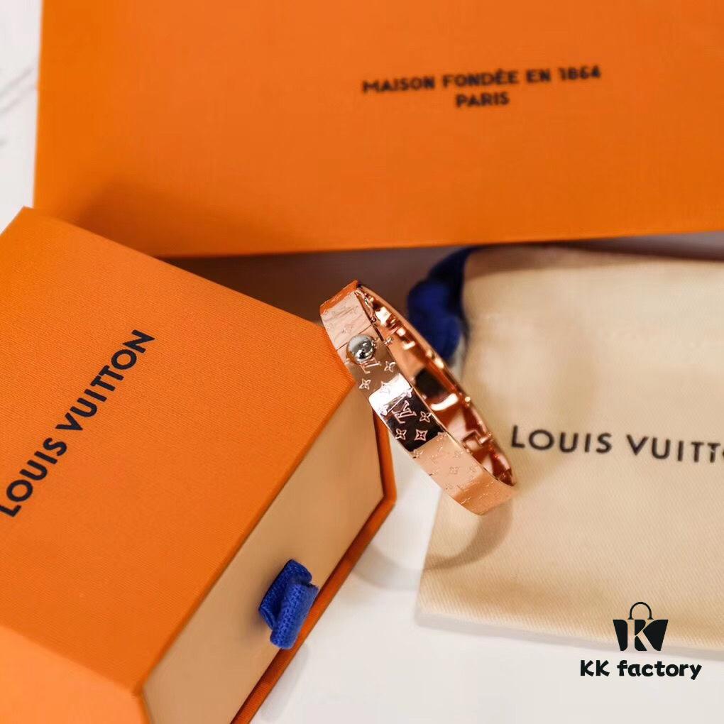 692fcd1c99f2d84055c897b4 Exclusive In-Stock! LV NANOGram Bracelet with Classic Monogram Pattern, Wide Cuff Design with Louis Vuitton Rivets, Elegant and Unique, Perfect for Daily Wear