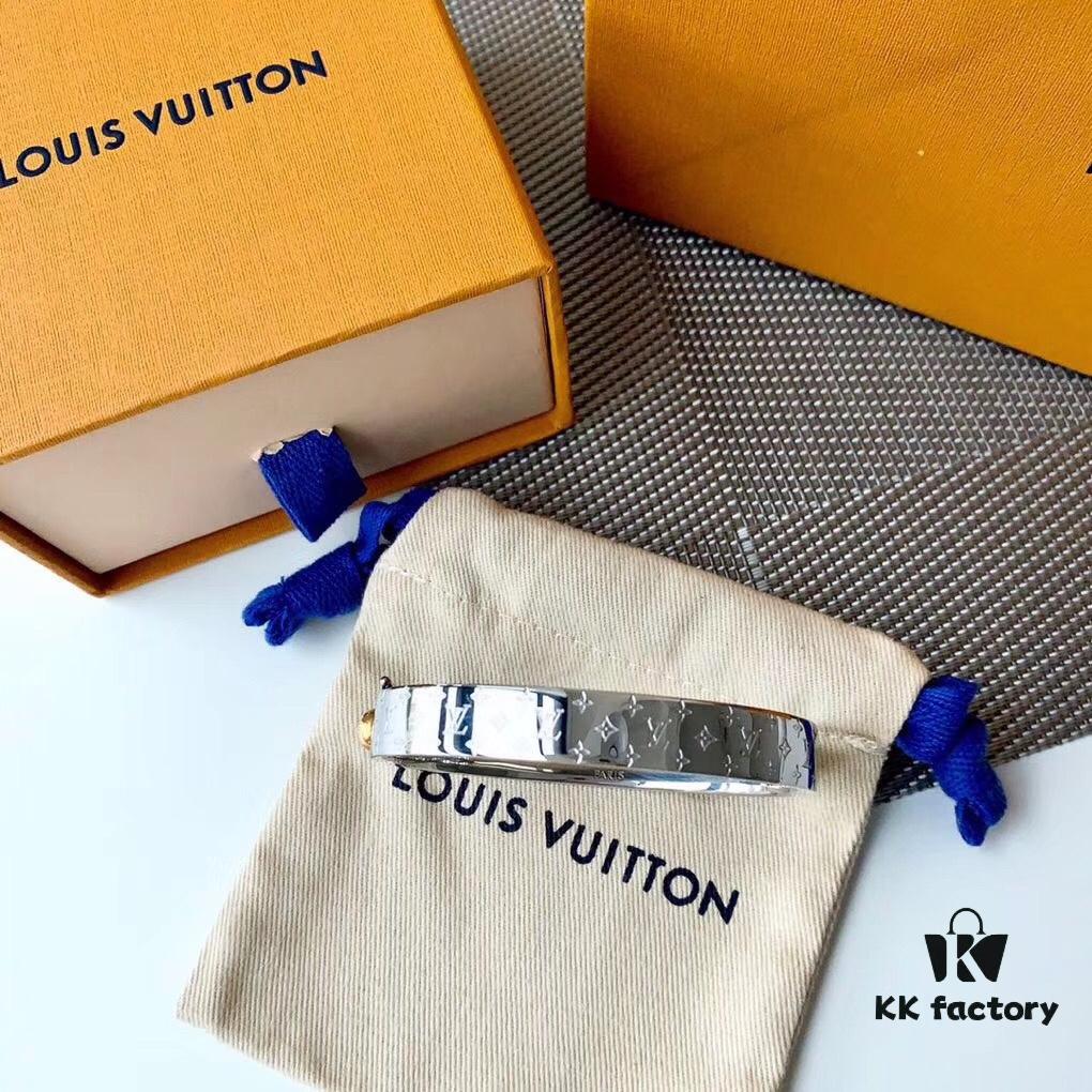 692fcd2199f2d84055c897be Exclusive In-Stock! LV NANOGram Bracelet with Classic Monogram Pattern, Wide Cuff Design with Louis Vuitton Rivets, Elegant and Unique, Perfect for Daily Wear