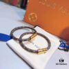 692fcd2699f2d84055c897cb LV Monogram Couple's Magnetic Clasp Leather Bracelet