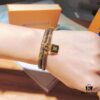 Fine Craftsmanship LV Double-Layer Monogram Leather Buckle Bracelet