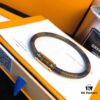 692fcd2b99f2d84055c897d8 Louis Vuitton LV Monogram Leather Bracelet ● Authentic Replica, Best Quality on Market, Brass Hardware, Calfskin Lining, Unique Retro-Futuristic Design, Must-Have for Women