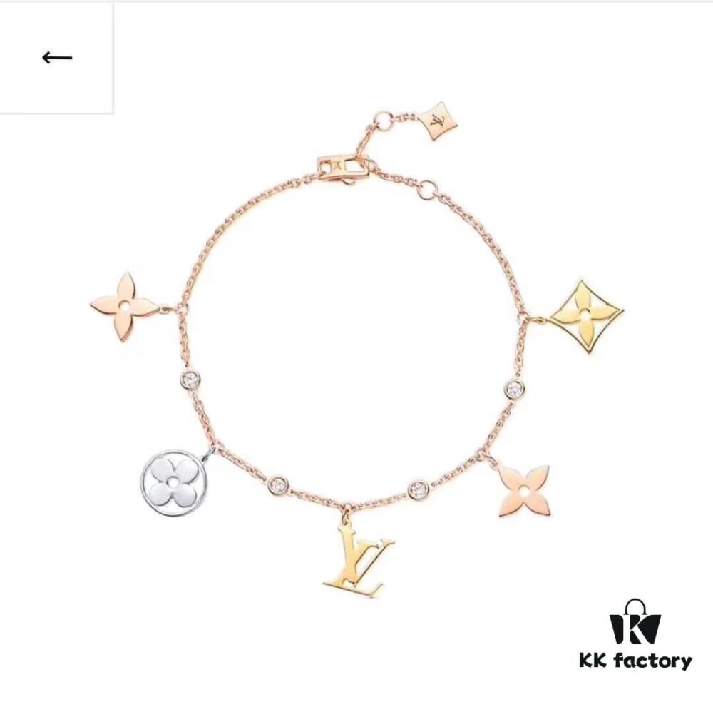 692fcd3099f2d84055c897e3 LV Louis Vuitton Letter Multiflower Bracelet, Thick Gold Plating, Elegant and Refined, Stylish and Versatile