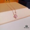 692fcd4499f2d84055c8980d LV-inspired Diamond-cut Pink Mother-of-Pearl Necklace in 18K Rose Gold Plated Sterling Silver