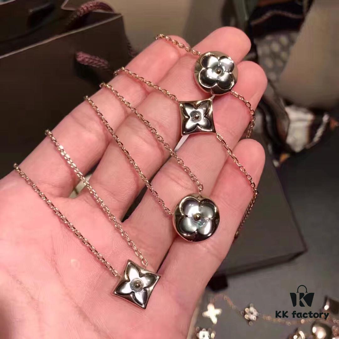 692fcd4899f2d84055c89813 New Arrival LV Louis Vuitton High-End Exclusive Custom Edition Natural Gray Mother of Pearl 925 Silver Plated with K-Gold