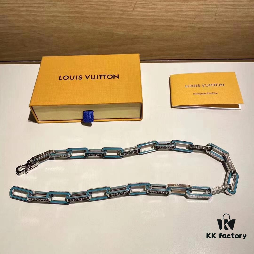 692fcd6299f2d84055c89841 LV Latest Bamboo Resin Blue Necklace Men's 316 Stainless Steel Full Metal Necklace Monogram Bracelet