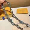 692fcd6399f2d84055c89843 LV Latest Bamboo Resin Blue Necklace Men's 316 Stainless Steel Full Metal Necklace Monogram Bracelet