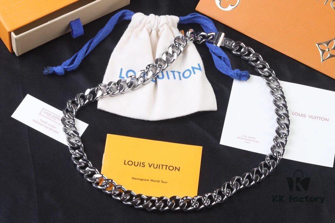692fcd7799f2d84055c8985a Louis Vuitton LV Chain Links Stainless Steel Logo Necklace
