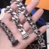 692fcd7899f2d84055c8985c Louis Vuitton LV Chain Links Stainless Steel Logo Necklace
