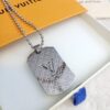 692fcd7999f2d84055c8985e Fangpai LV Necklace Boutique Limited Edition, Stainless Steel Hollow-Out Double LV Pendant, Geometric Square Design, Three Colors Available
