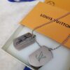 692fcd7b99f2d84055c89860 Fangpai LV Necklace Boutique Limited Edition, Stainless Steel Hollow-Out Double LV Pendant, Geometric Square Design, Three Colors Available