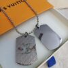 692fcd7b99f2d84055c89861 Fangpai LV Necklace Boutique Limited Edition, Stainless Steel Hollow-Out Double LV Pendant, Geometric Square Design, Three Colors Available