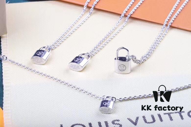 692fcdad99f2d84055c898c5 LV Charity Pure Silver Lock Bracelet Necklace 🔒 Lock Your Heart