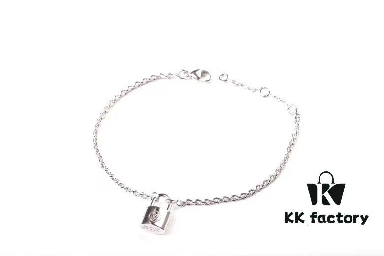 692fcdae99f2d84055c898c7 LV Charity Pure Silver Lock Bracelet Necklace 🔒 Lock Your Heart
