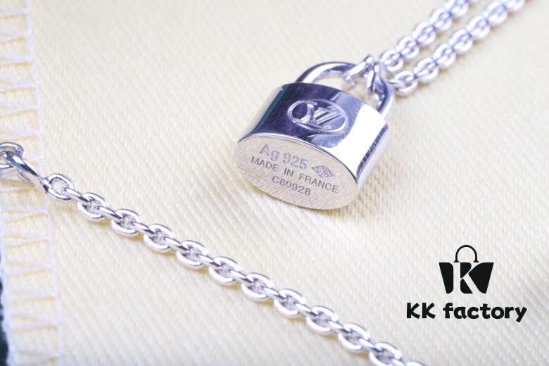 692fcdae99f2d84055c898c8 LV Charity Pure Silver Lock Bracelet Necklace 🔒 Lock Your Heart
