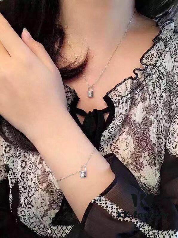 692fcdb099f2d84055c898ca LV Charity Pure Silver Lock Bracelet Necklace 🔒 Lock Your Heart