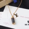 692fcdc699f2d84055c898f7 LV Perfume Bottle Necklace, Rotatable Design with Monogram Leather Accent, Unisex Fashion Pendant for Fragrance or Charms