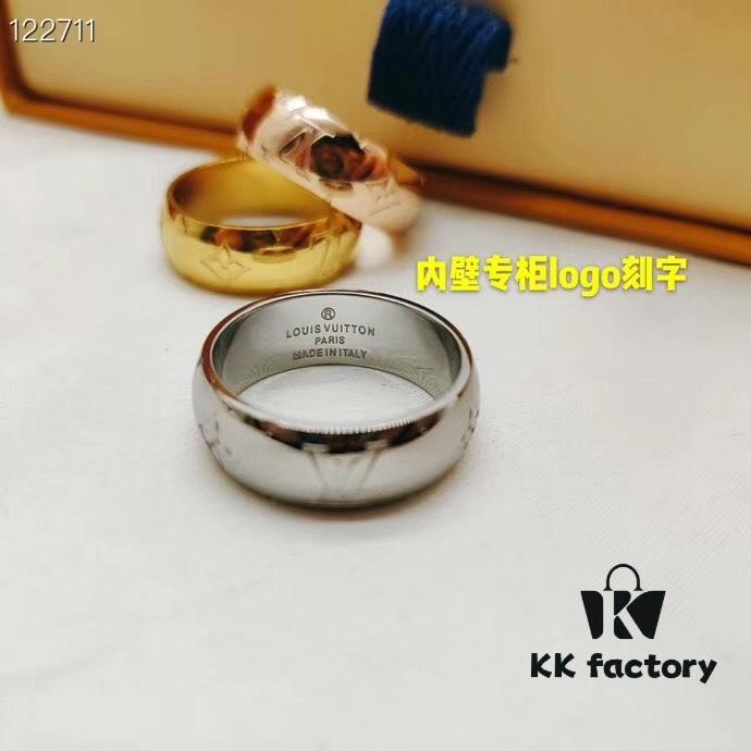 692fcdd599f2d84055c8991c High-Quality Replica Louis Vuitton LV Flower and Logo Letter Stamped Couple Ring Unisex