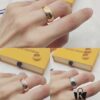 692fcdd699f2d84055c8991e High-Quality Replica Louis Vuitton LV Flower and Logo Letter Stamped Couple Ring Unisex