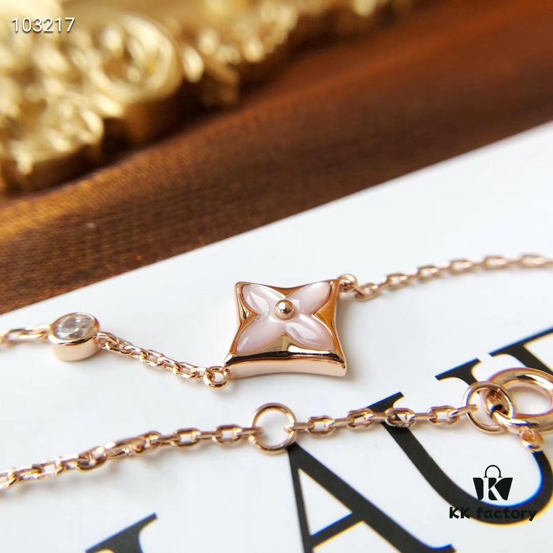 692fcdda99f2d84055c89925 LV Pink Rhombus White Mother-of-Pearl Diamond Vuitton Bracelet