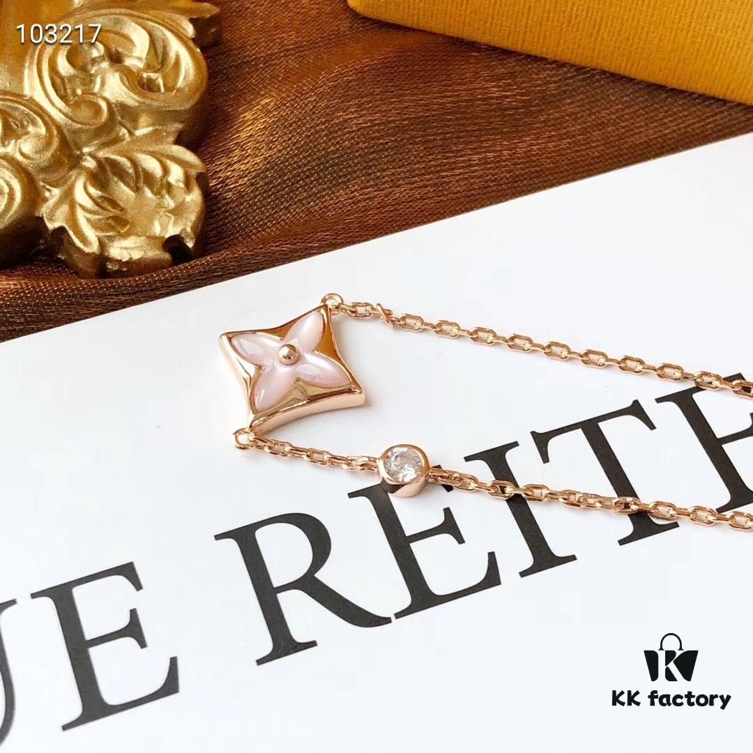 692fcddb99f2d84055c89929 LV Pink Rhombus White Mother-of-Pearl Diamond Vuitton Bracelet