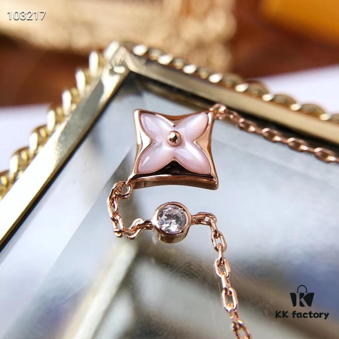 692fcddf99f2d84055c89930 LV Pink Rhombus White Mother-of-Pearl Diamond Vuitton Bracelet