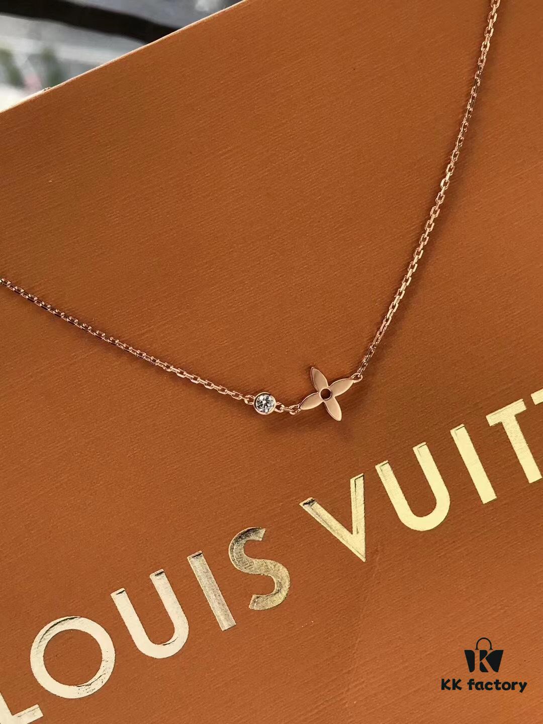 692fcdee99f2d84055c89954 LV Idylle Blossom Single Flower Diamond Pendant Necklace, S925 Silver with 18K Gold Plating