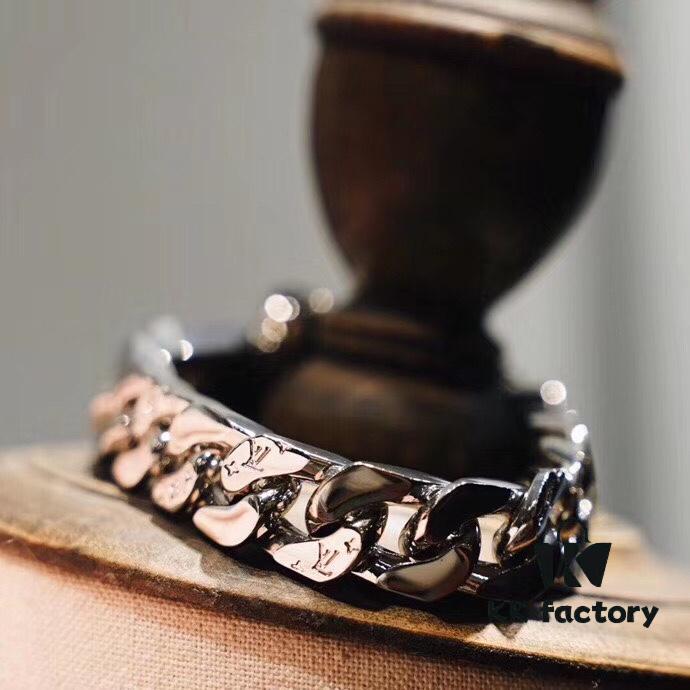 LV Cuban Silver Bracelet