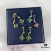 692fcdfe99f2d84055c89970 Sterling Silver 925 18K Gold Plated LV High-End Craftsmanship Natural Peacock Green Stud Earrings Color Blossom Earrings