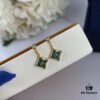 692fce0199f2d84055c89977 Sterling Silver 925 18K Gold Plated LV High-End Craftsmanship Natural Peacock Green Stud Earrings Color Blossom Earrings