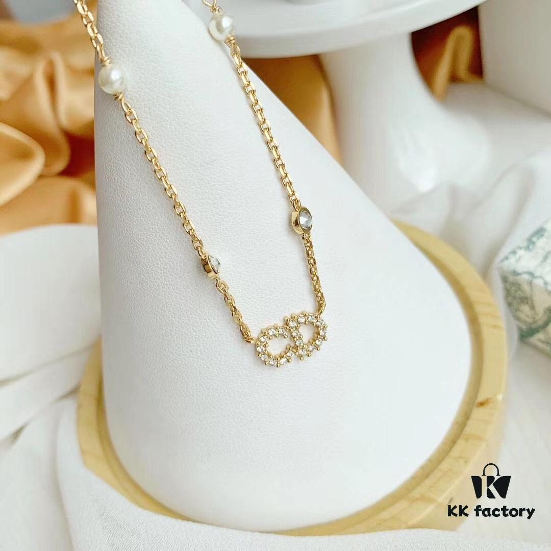 692fce1b99f2d84055c899ae Exquisitely Beautiful Rhinestone CD Necklace – Classic, Simple and Fresh Design from the CD Series, Perfect for the Current Season