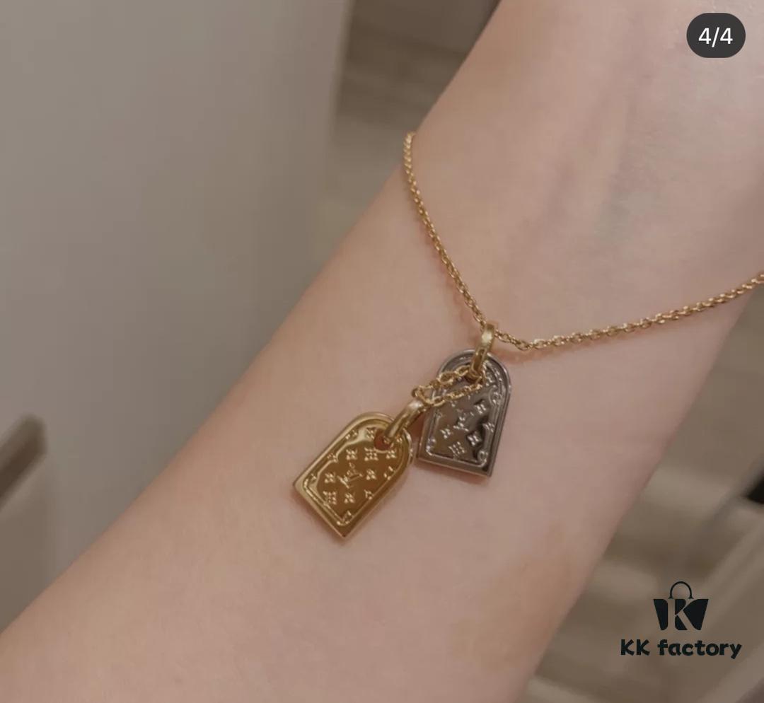 692fce6799f2d84055c89a21 Same Style as Zhong Chuxi's - Must Buy, Keep One for Yourself - LV Classic Two-Tone Pendant Necklace and Bracelet Set