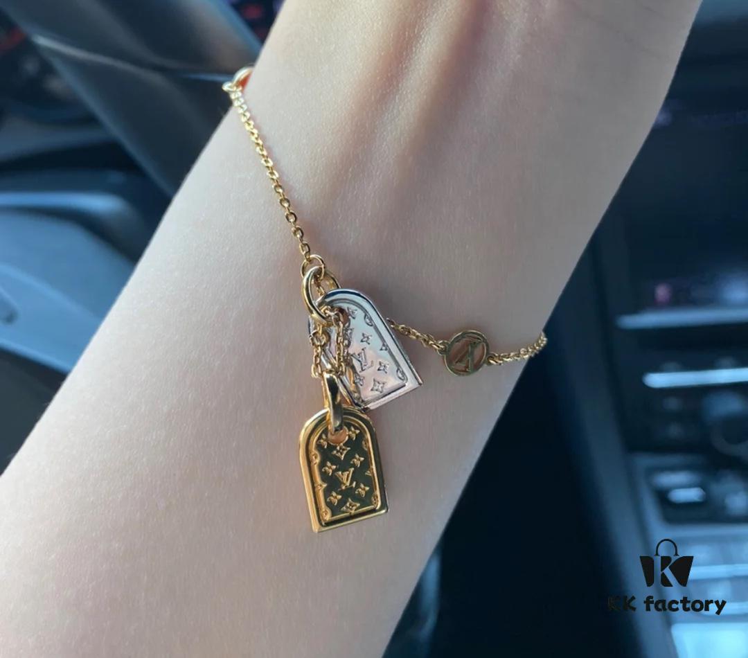 692fce6999f2d84055c89a28 Same Style as Zhong Chuxi's - Must Buy, Keep One for Yourself - LV Classic Two-Tone Pendant Necklace and Bracelet Set